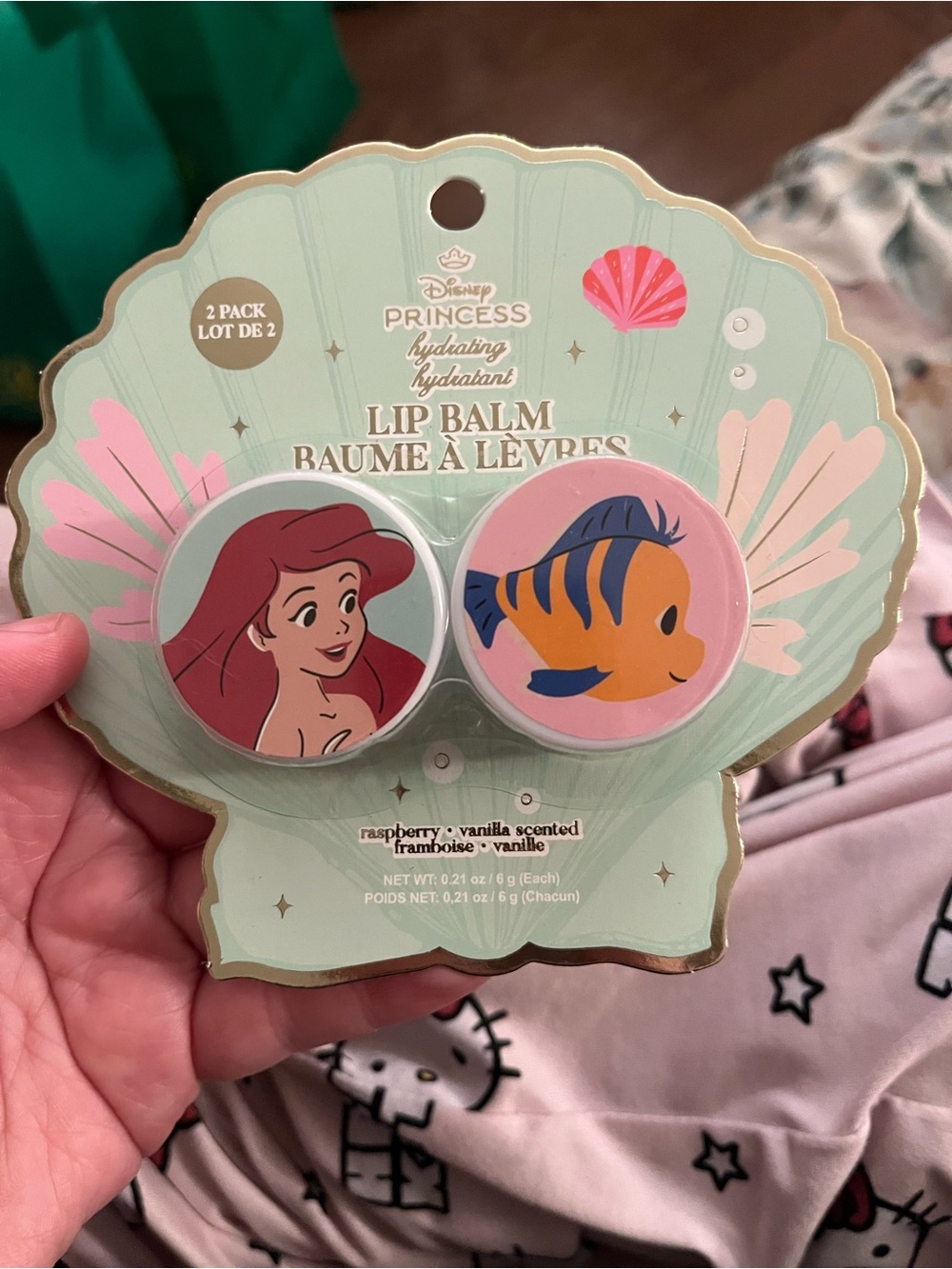 Disney Princess Ariel & Flounder Lip Balm Duo - Pink, Peach, Blue